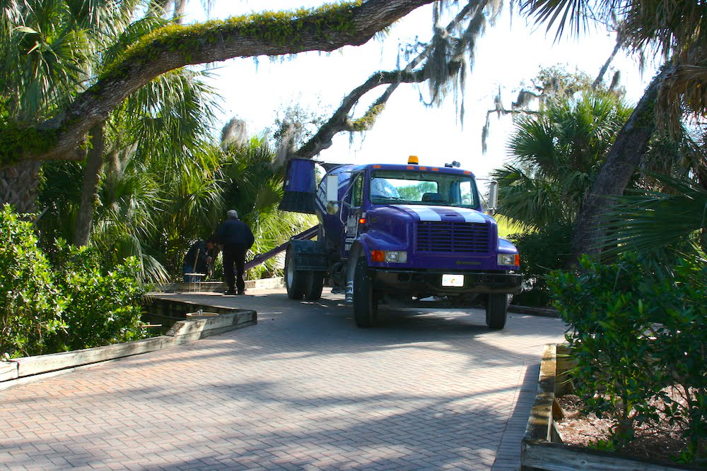 large load concrete delivery service trucks